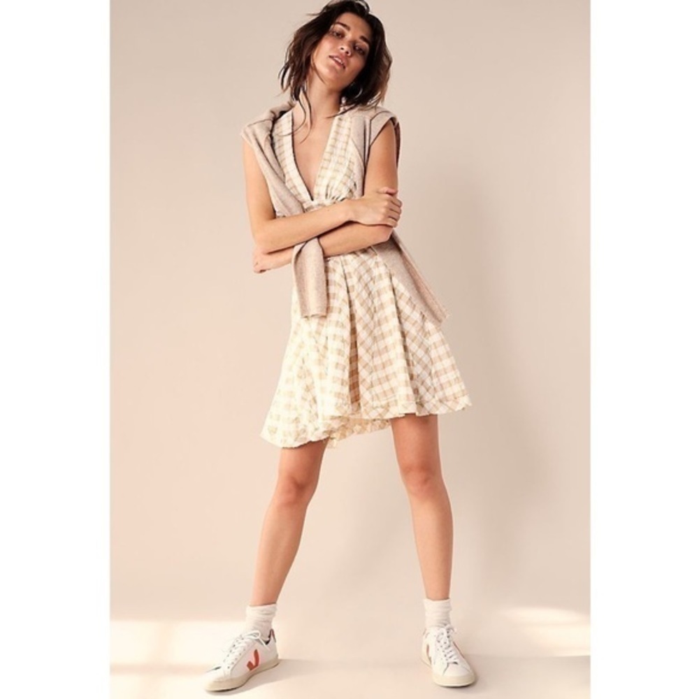 Free People Revolve Do the Twist Mini Dress Open Back Plaid Sexy NWT - Picture 3 of 16